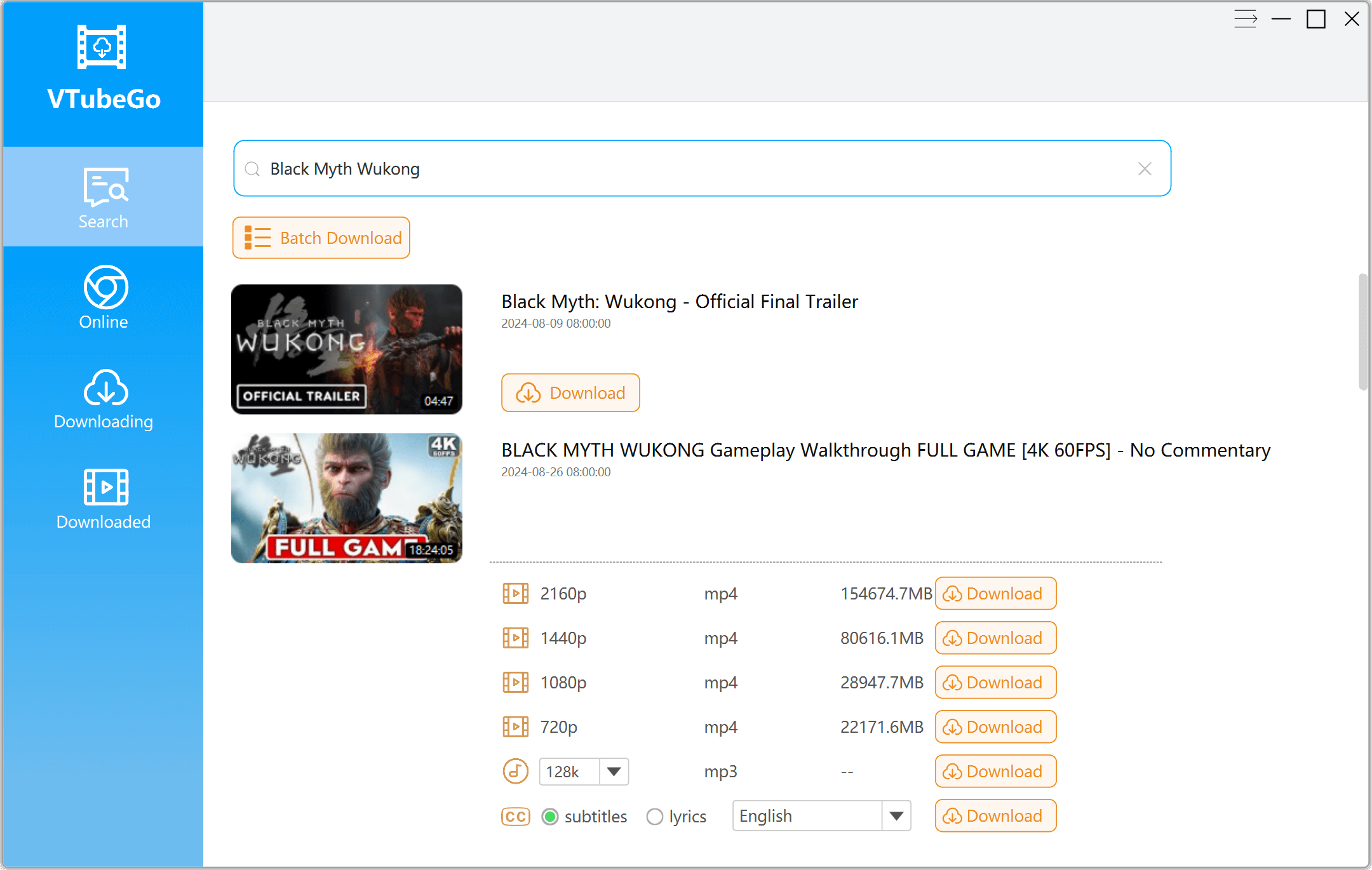 download Black Myth WuKong mp4 form youtube